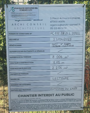 Panneau de chantier ARCHI CONSEIL