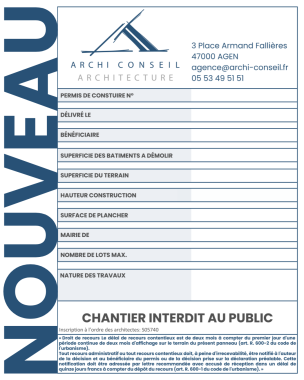 PANNEAU PERMIS ARCHI CONSEIL